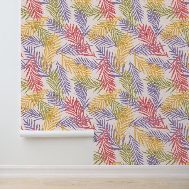 Retro tropical pattern of palm leaf. wallpaper (Application)