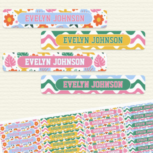 Retro Tropical Starfish & Shells Waterproof Name