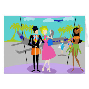 Retro Tropical Vacation Postcard