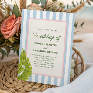Retro Tropics Modern Coastal Island Wedding  Invitation