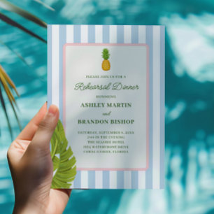 Retro Tropics Modern Coastal Rehearsal Dinner Invitation