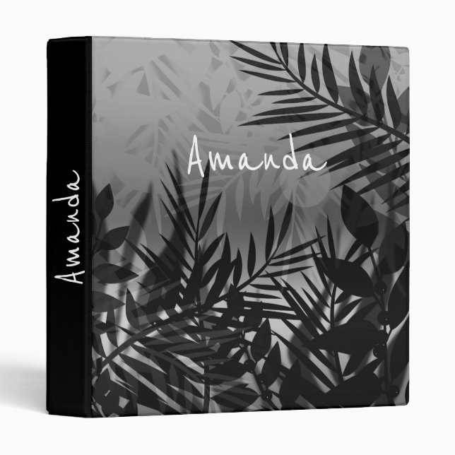 Retro, tropics, tropical pattern 3 ring binder (Front/Spine)