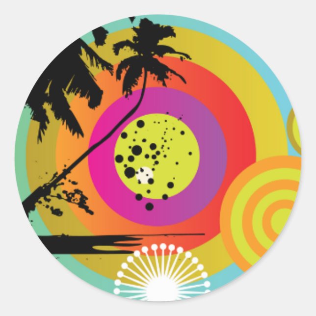 Retro Tropix Business Stickers (Front)