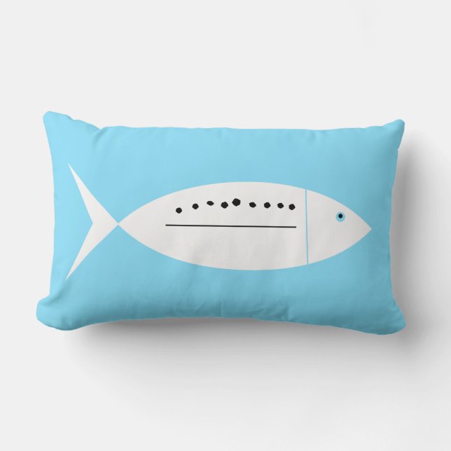 Retro Trout Lumbar Pillow (Front)