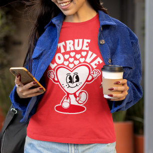 Retro True Love Heart Red Valentine's Day T-Shirt