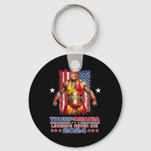 Retro Trump Funny Wrestling Meme Trumpamania 2024  Keychain
