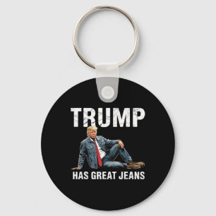 Retro Trump Has Great Jeans Meme 1 Keychain