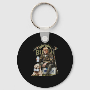 Retro Trump Hunting Deer Funny Beer Drinking Beer Keychain