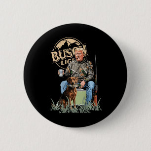 Retro Trump Hunting Deer Funny Beer Drinking Hunti 2 Inch Round Button