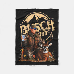 Retro Trump Hunting Deer Funny Beer Drinking Hunti Fleece Blanket
