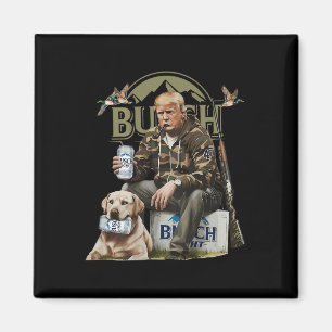 Retro Trump Hunting Deer Funny Beer Drinking Magnet