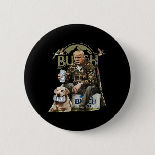Retro Trump Hunting Deer Funny Drinking Beer Hunti 2 Inch Round Button