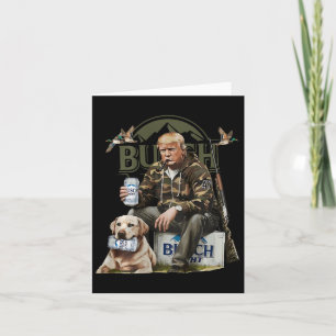 Retro Trump Hunting Deer Funny Drinking Beer Hunti Card