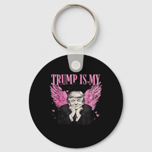 Retro Trump Is My Valentine Trump Valentine's Day Keychain