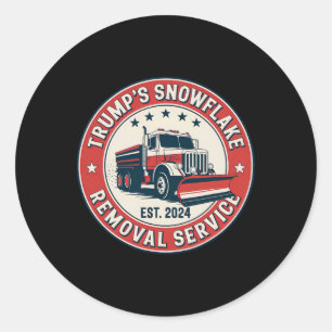 Retro Trump's Snowflake Removal Service Funny Trum Classic Round Sticker