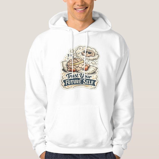 Retro Trust Your Future Self Skeleton Graphic Men' Hoodie (Front)