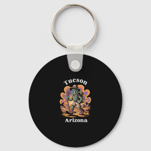 Retro Tucson Arizona Hiking Trail Adventure Cactus Keychain