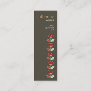 Retro Tulips Flower Custom Template Profile Card