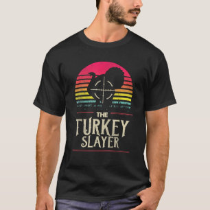 Retro Turkey Slayer Sunset Vintage Hunting Turkey T-Shirt