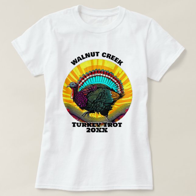 Retro Turkey Trot T-Shirt (Design Front)