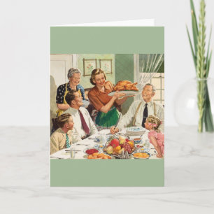Retro Turquie Dîner Thanksgiving Carte de voeux