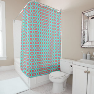 Retro Turquoise & Coral Atomic Pattern