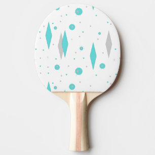 Retro Turquoise Diamond & Starburst Ping Pong Padd Paddle