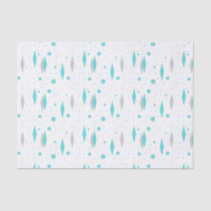Retro Turquoise Diamond & Starburst Tissue Paper