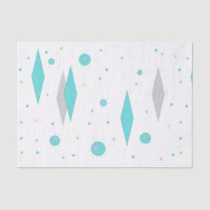 Retro Turquoise Diamond & Starburst Tissue Paper