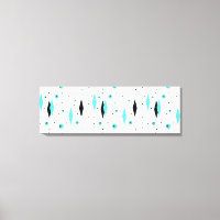 Retro Turquoise Diamonds & Starburst Canvas Print