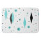 Retro Turquoise Diamonds & Starbursts Bath Mat
