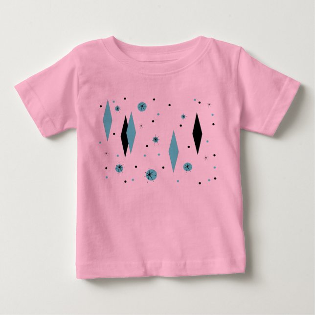 Retro Turquoise Diamonds Starbursts Tutu Bodysuit (Front)