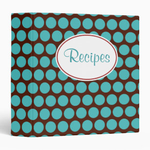 Retro Turquoise Dots Recipe Binder
