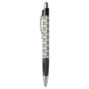 Retro Turquoise Floral Pattern Pen