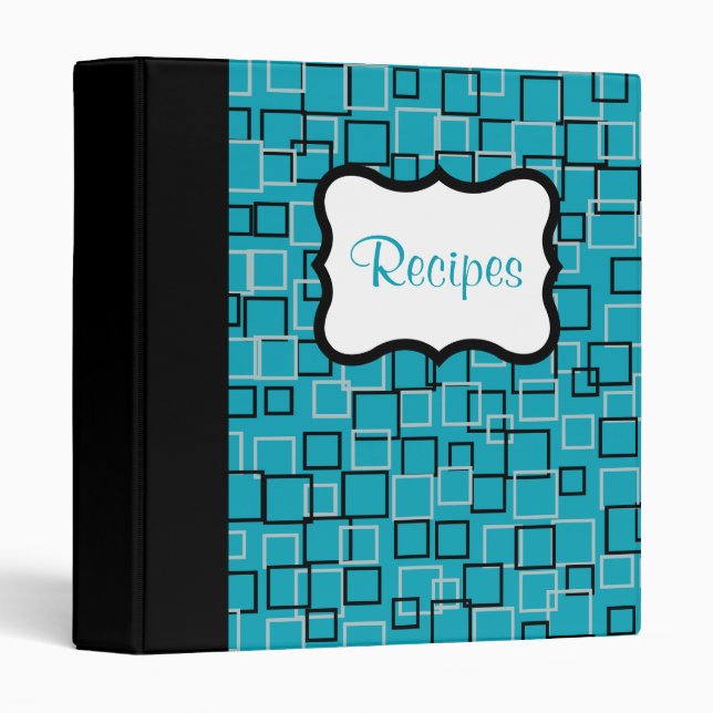 Retro Turquoise Recipe Binder (Front/Spine)