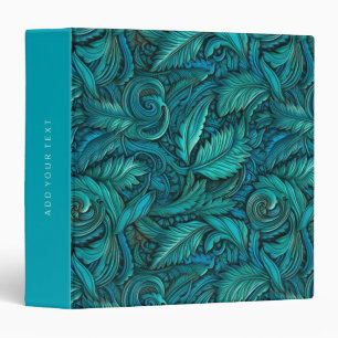 Retro turquoise tooled leather  binder