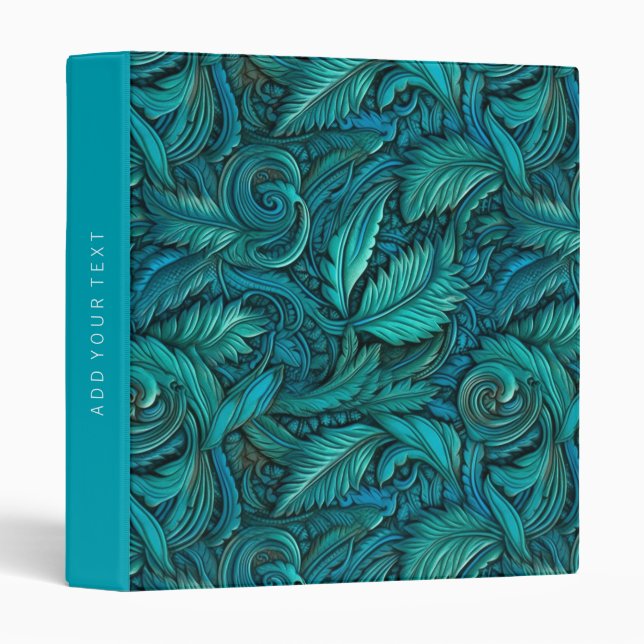 Retro turquoise tooled leather  binder (Front/Spine)