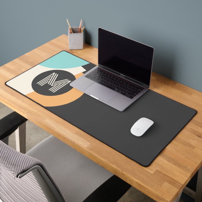 Retro Turquoise Turquoise Bleu Jaune Noir Gris (Bureau 2)