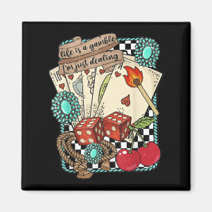 Retro Turquoise Western Wild West Cowboy Cowgirl  Magnet
