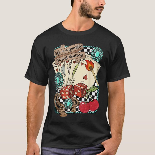 Retro Turquoise Western Wild West Cowboy Cowgirl  T-Shirt (Front)