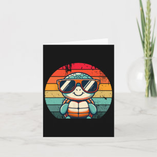 Retro Turtle In Sungles Bbq Pool Party Funny Turtl Card