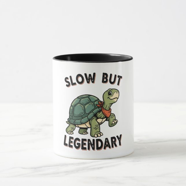 Retro Turtle Legendary Quote Color Inside Mug (Centre)