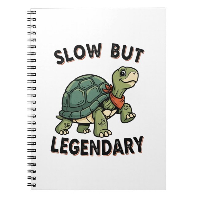 Retro Turtle Legendary Quote Lined Notebook (Front)