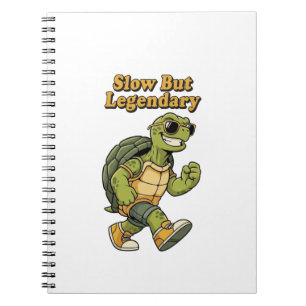 Retro Turtle Slow Living Lined Notebook
