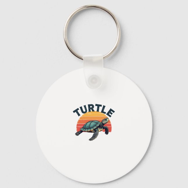 Retro Turtle T-Shirt Keychain (Front)