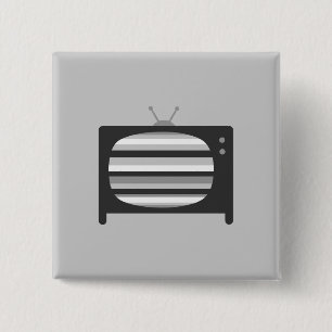 Retro TV 2 Inch Square Button