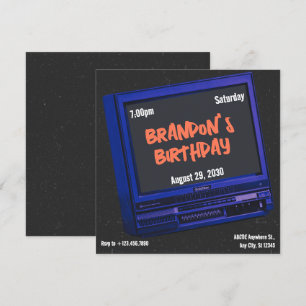 Retro tv aesthetic birthday Invitation