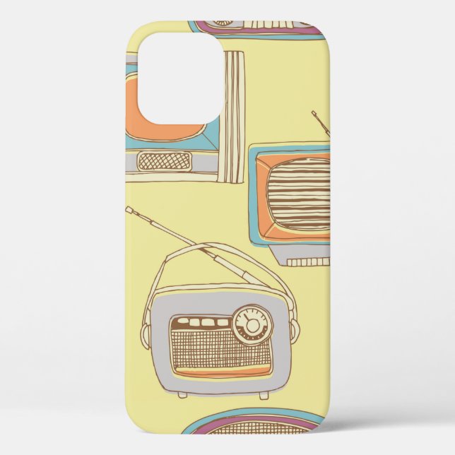 retro tv and radio. seamless pattern Case-Mate iPhone case (Back)