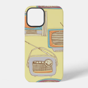 retro tv and radio. seamless pattern iPhone 12 case