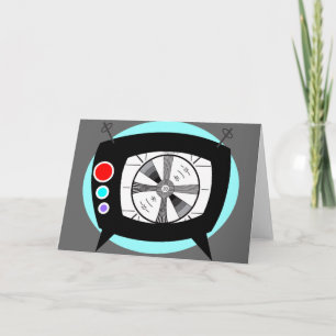 Retro TV and Test Pattern Card